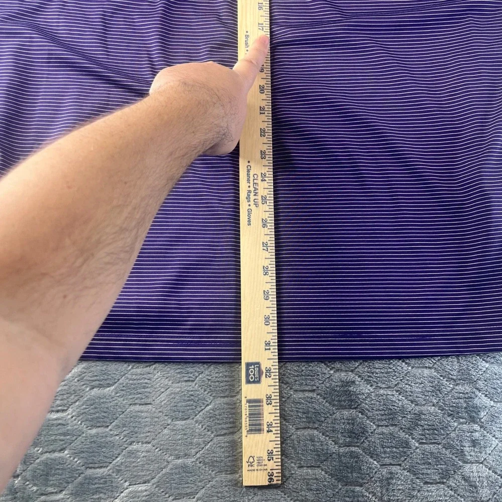 Antigua JMU Dukes Polo Shirt Mens XXL Purple Striped Short Sleeve Performance - Picture 7 of 7